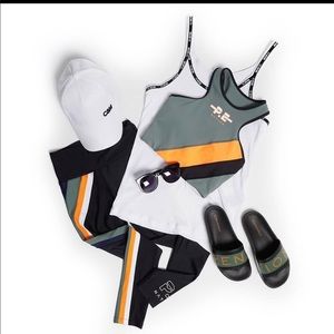 P.E Nation Aspendos Crop Bra + Khaki Legging